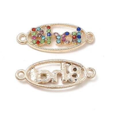 Alloy Connector Charms with Colorful Rhinestone