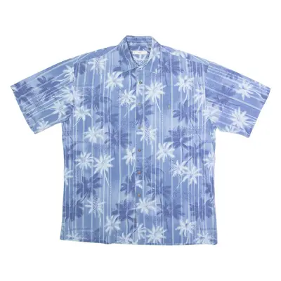 CAMPIA MODA Mens Hawaiian Shirt Blue 90s Floral L