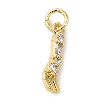 Brass Micro Pave Clear Cubic Zirconia Pendants