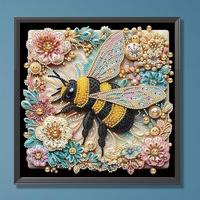 Bee Pattern DIY Diamond Art Painting Kit without Frame, DIY 5D Diamond Arts Painting Kit, Wall Art Decor for Home Living Room...