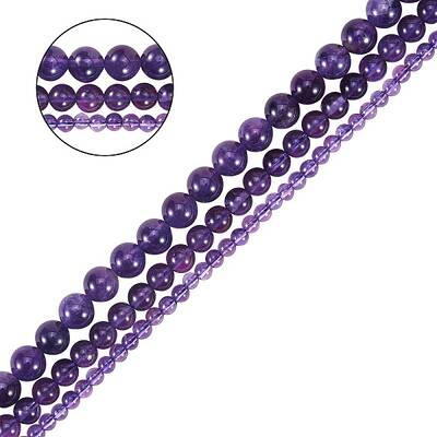 3 Strands 3 Styles Natural Amethyst Beads Strands