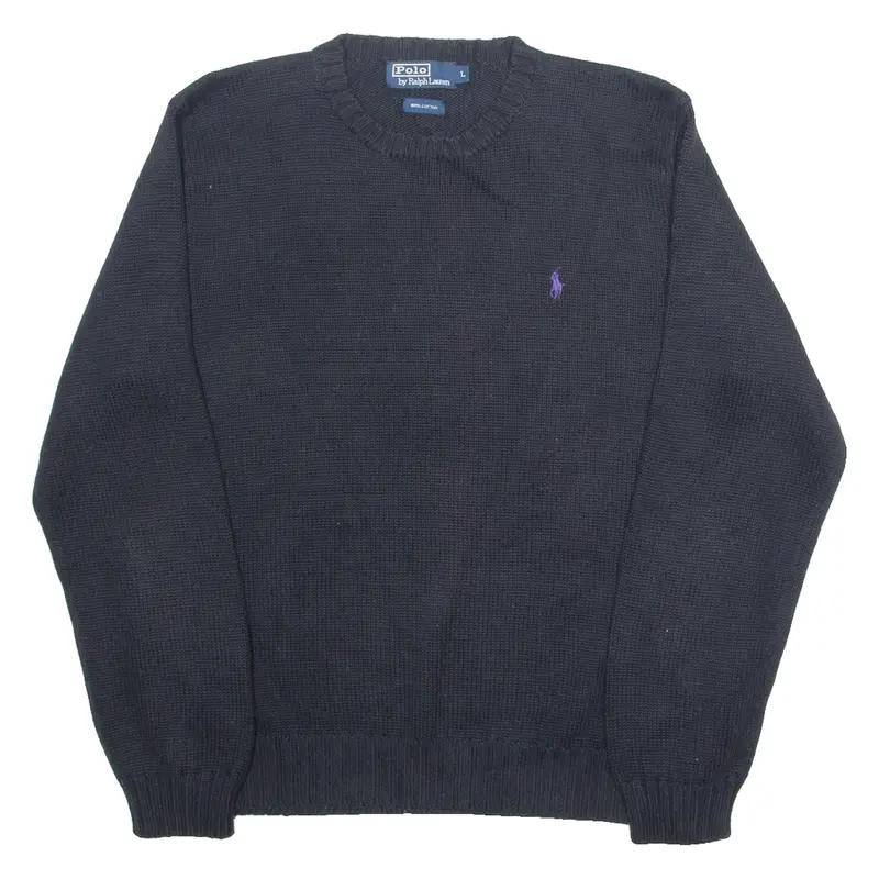 POLO RALPH LAUREN Mens Jumper Black Tight Knit L