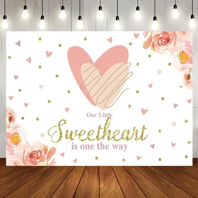 Little Sweetheart Pink Floral Baby Shower Backdrop