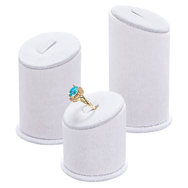 3Pcs 3 Sizes Lint Covered with PVC Ring Display Stands