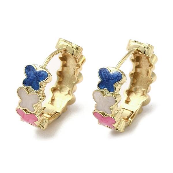Butterfly Real 18K Gold Plated Brass Hoop Earrings