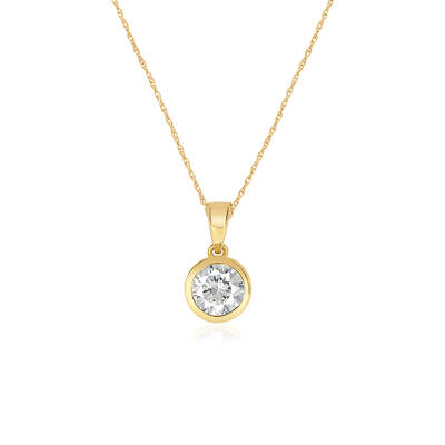Lab Grown Bezel Set GH SI Diamond Necklace | 10K Yellow Gold 3/4 ct. tw.