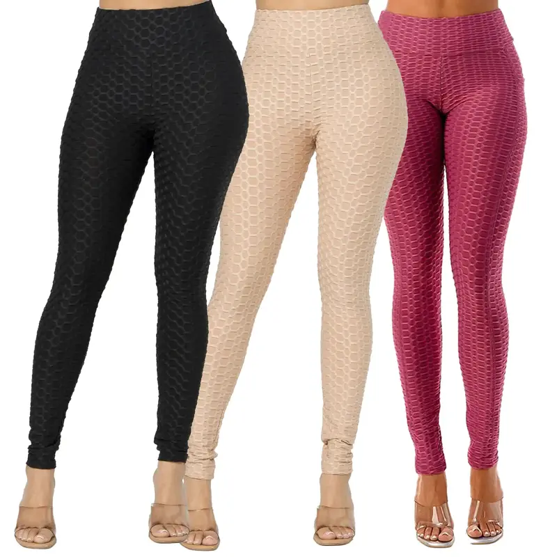 Conjunto de 3 Leggings para Mujer – Moldea Glúteos, Control de Abdomen y Fupa, Cintura Alta con Diseño Cruzado, Compresi�...
