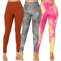 Women's 3-Pack Bundle Butt Sculpting Tummy Fupa Control Criss Cross High Waist Leggings Pants Exercise Comfortable Exercise S...