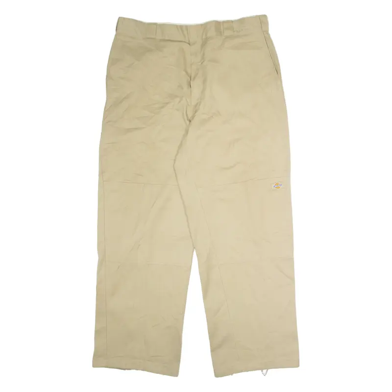 DICKIES Workwear Mens Twill Trousers Beige Loose Straight W38 L32