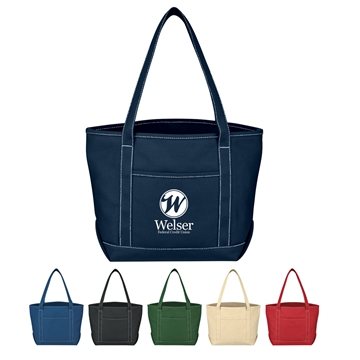 12 Customized Medium 24 oz. Cotton Canvas Yacht Tote Bag