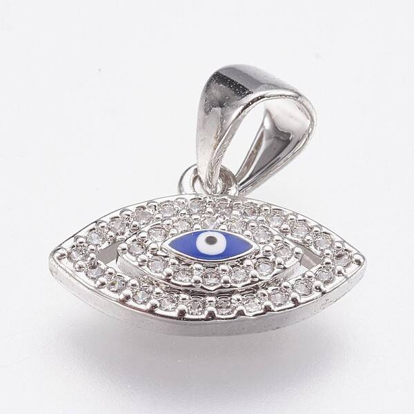 Brass Micro Pave Cubic Zirconia Charms