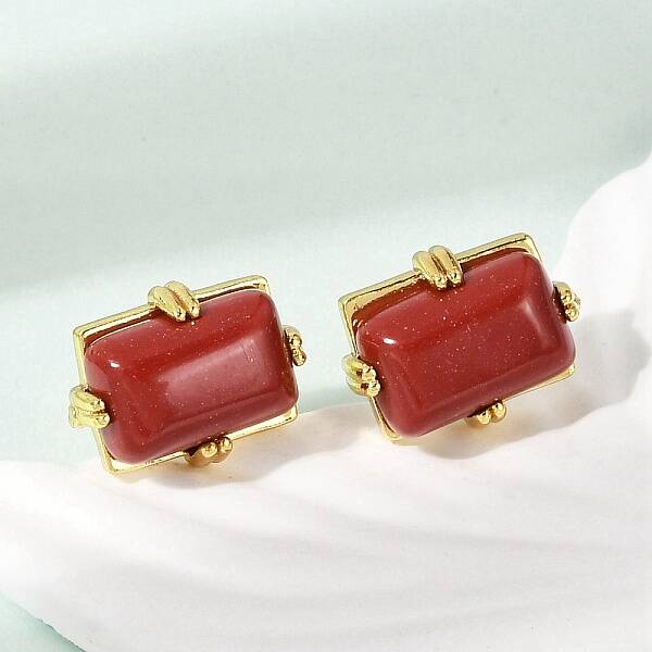 Brass Stud Earrings