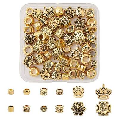 60Pcs 12 Style Tibetan Style Alloy European Beads