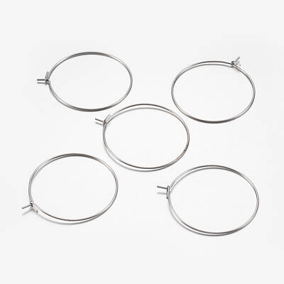 316 Surgical Stainless Steel Hoop Earrings Findings