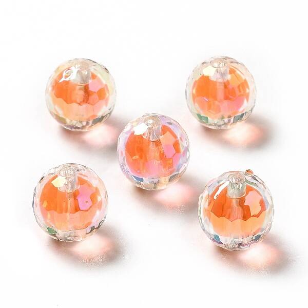 Two Tone UV Plating Rainbow Iridescent Acrylic Beads