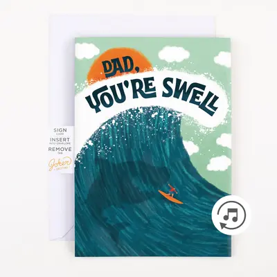 Endless Baby Shark Father's Day Card with Glitter