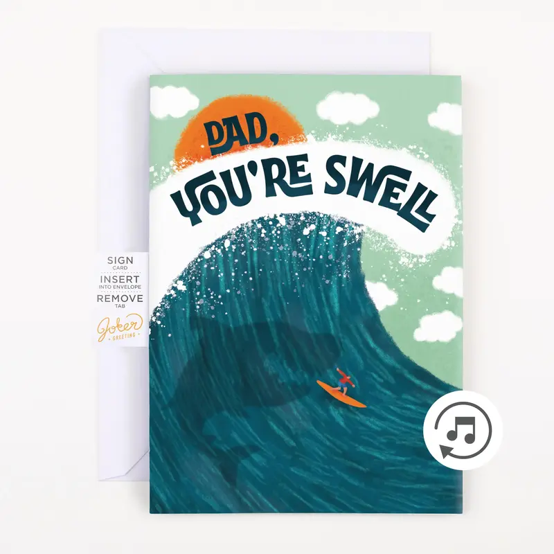 Endless Baby Shark Father's Day Card with Glitter