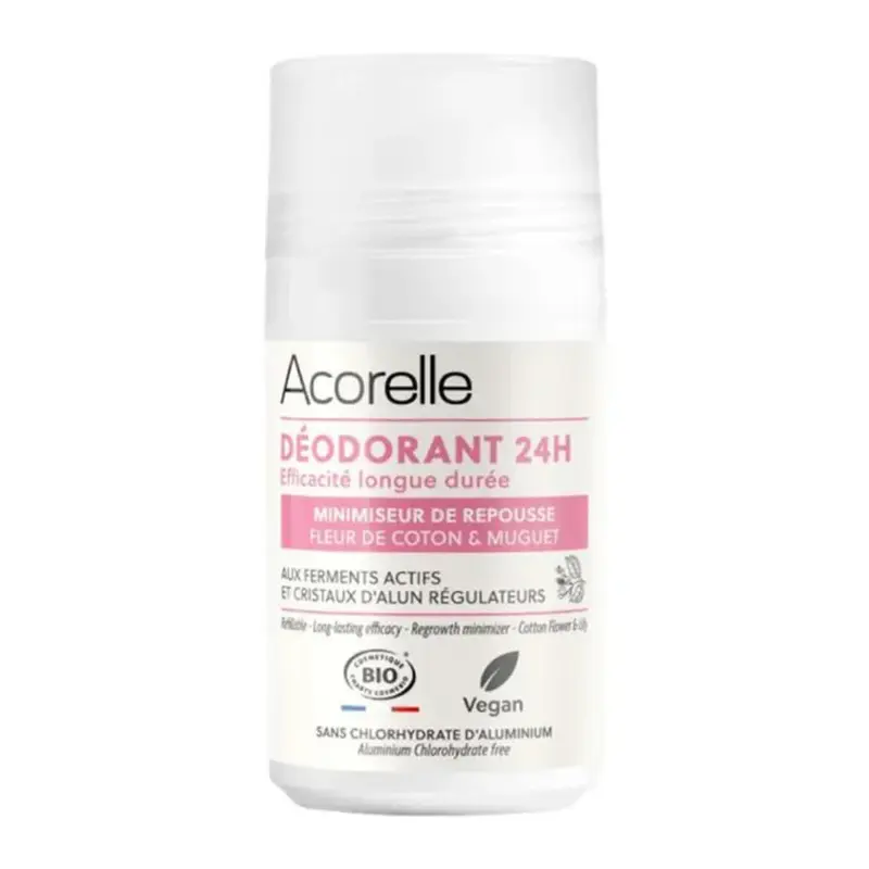Acorelle 24h roll-on deodorant, long-lasting effectiveness, regrowth minimizer 50ml