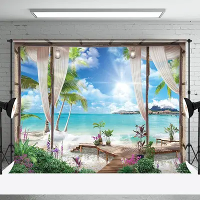 Sunshine Beach Sea Summer Holiday Photo Backdrop - Aperturee