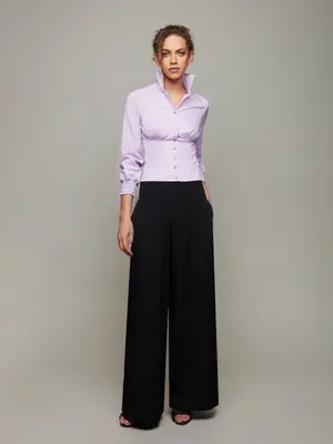 ROOT | Ruched Fitted Shirt | Colour: LAVENDER | Size: XXS