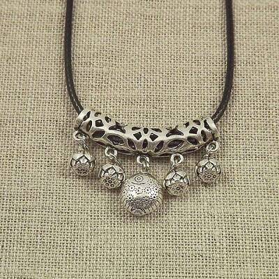 Jewelry Miao Yin Cang Yin Rose Hollow Bend Black Leather Rope Little Fish Lotus Female Short Necklace