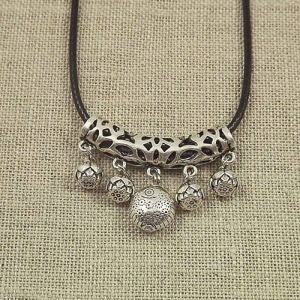 Jewelry Miao Yin Cang Yin Rose Hollow Bend Black Leather Rope Little Fish Lotus Female Short Necklace
