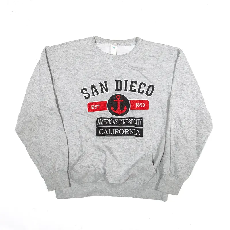 SAN DIEGO California Sweatshirt Grey USA Mens S