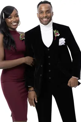 Black Velvet Men's Suit - Two Button Vested Style