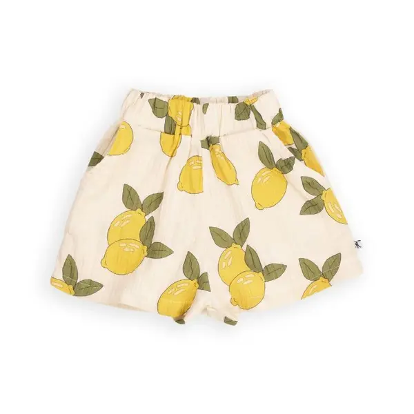 Organic cotton kid's shorts - Lemon | Size: 6-8 years