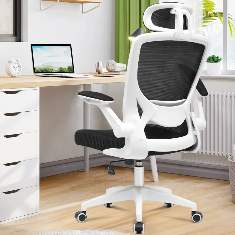 [Black Friday & Cyber Monday]Office Chair, Breathable Mesh Desk Chair, Lumbar Support Computer Chair with Headrest and Flip-u...