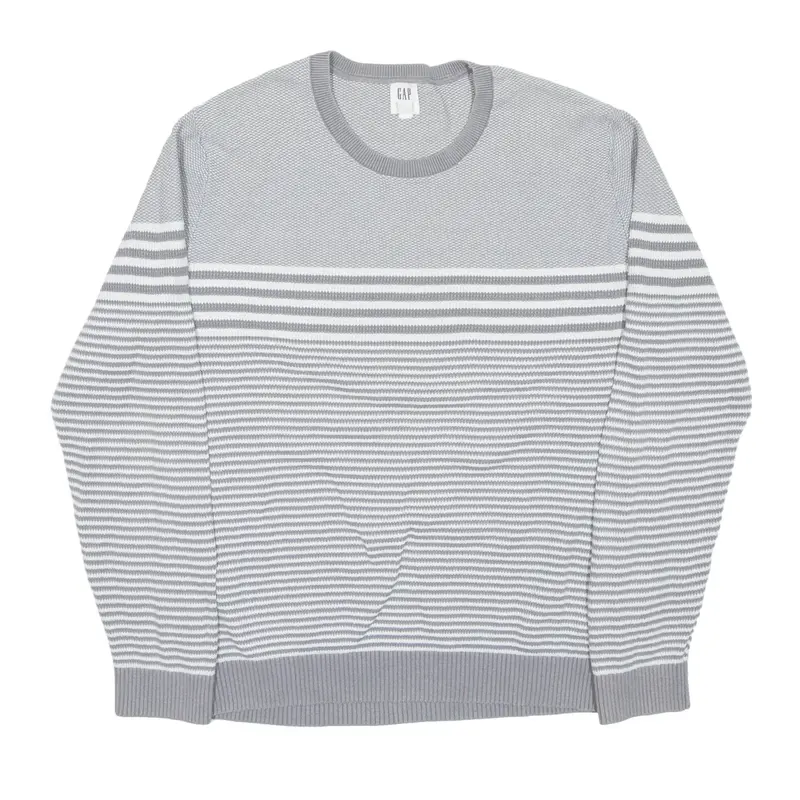 GAP Patterned Jumper Green Striped Tight Knit Mens M