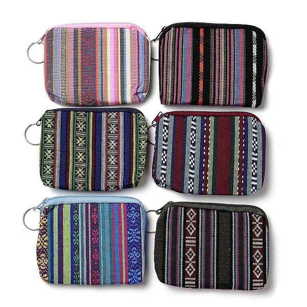 Bohemian Style Stripe Pattern Cotton Cloth Wallets