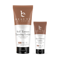 Beauty by Earth Self Tanner Lotion Duo - Flawless Sunless Glowing Professional Tanning Kit Bundle At Home Body Face Gradual T...