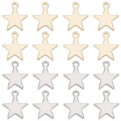 50Pcs 2 Colors Brass Pendants