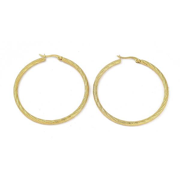 PVD Vacuum Plating 201 Stainless Steel Twist Hoop Earrings for Women