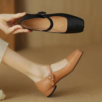 CHIKO Margo Square Toe Block Heels Mary Jane Shoes