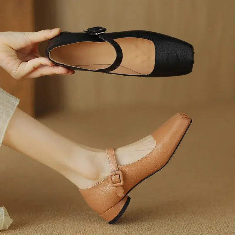 CHIKO Margo Square Toe Block Heels Mary Jane Shoes