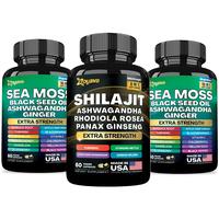 Dynamic Vitality Bundle Plus - Zoyava Sea Moss (120 Capsules) & Shilajit (60 Capsules) - All-in-One Supplements Multivitamin ...