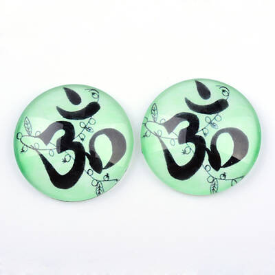 Yoga Theme Glass Cabochons