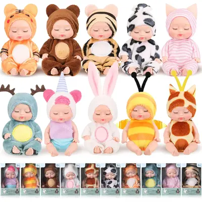6/10 Pcs Mini Plastic Reborn Cute Black Reborn for First Day of School Party Exchange Gift Birthday Party Gift Creative Holid...