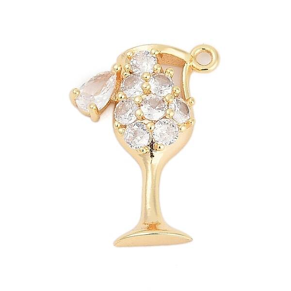 Brass Micro Pave Cubic Zirconia Pendants