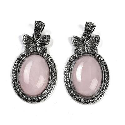 Natural Rose Quartz Pendants