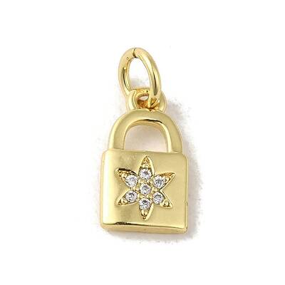 Brass Micro Pave Cubic Zirconia Charms