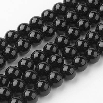 Natural Black Onyx Beads Strands