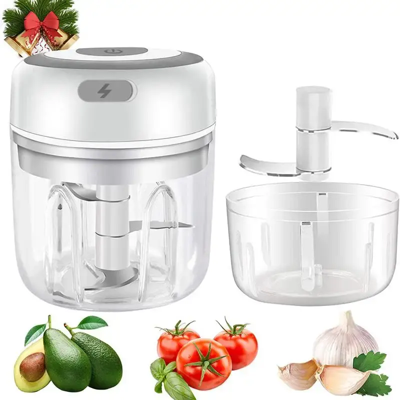 250ml Electric Mini Garlic Chopper for Summer, 1 Count Portable Electric Meat Mixer, Easy to Clean Garlic Masher Machine, Hou...