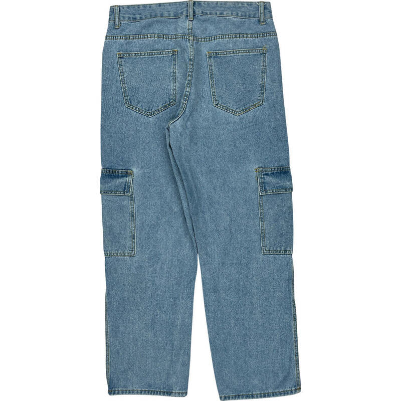 Hip Hop Unbranded Denim Cargo Trousers - 32W 28L - Blue Cotton