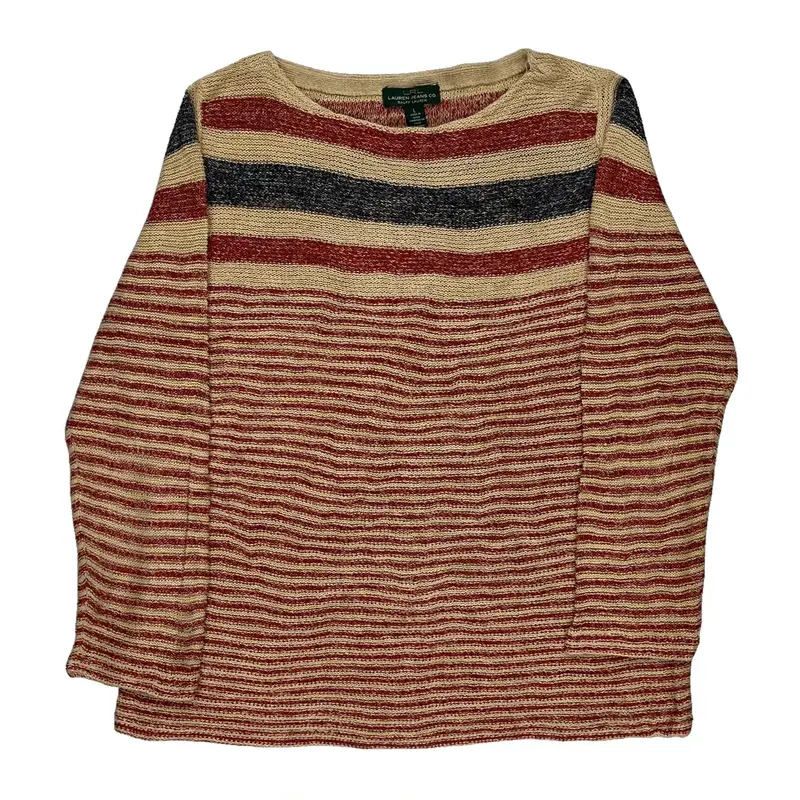 Ralph Lauren Striped Jumper - Large Multicoloured Linen Blend