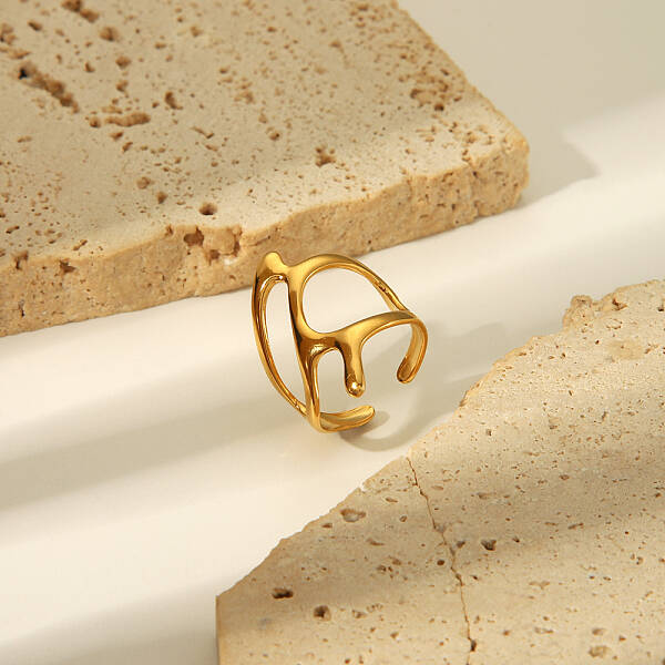 Adjustable Stainless Steel Open Cuff Ring for Women