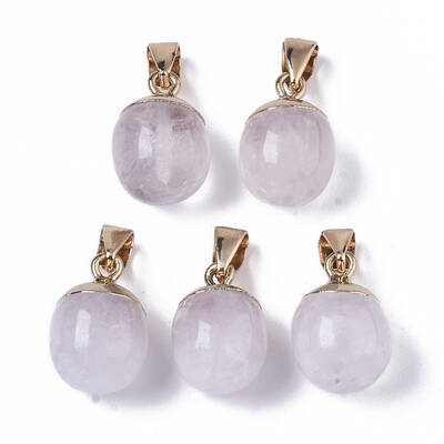 Top Golden Plated Natural Quartz Crystal Pendants