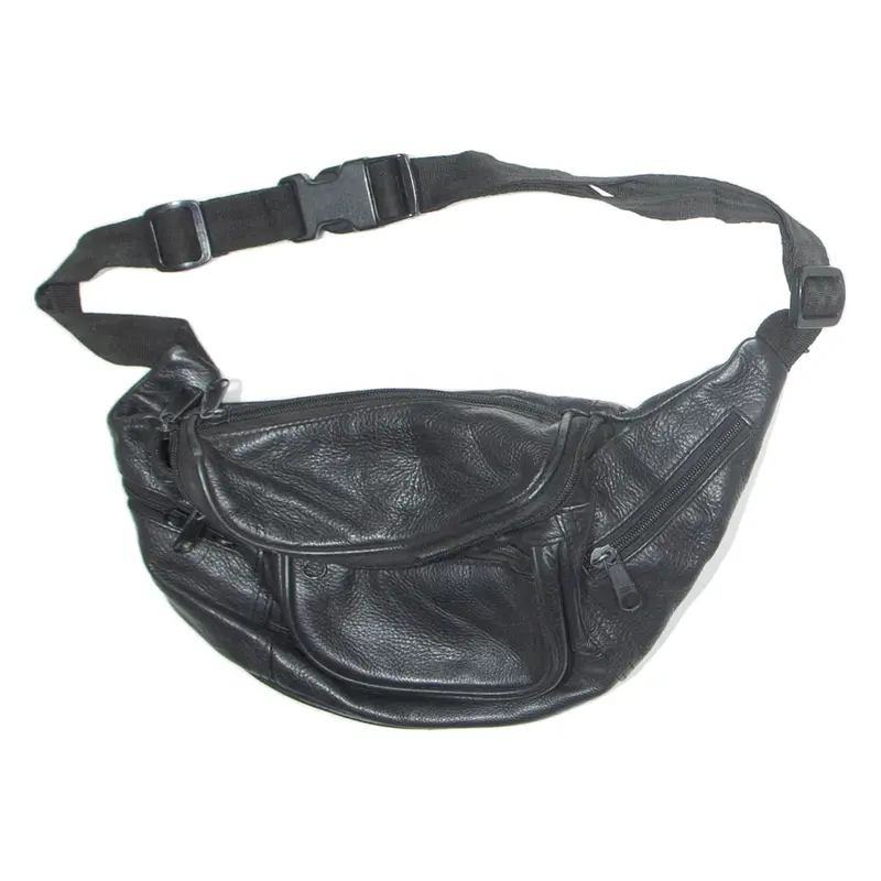 Mens Bum Bag Black Leather
